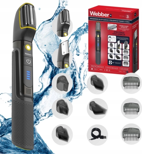 Webber 8în1 aparat de tuns fără fir pentru față și corp BG-600