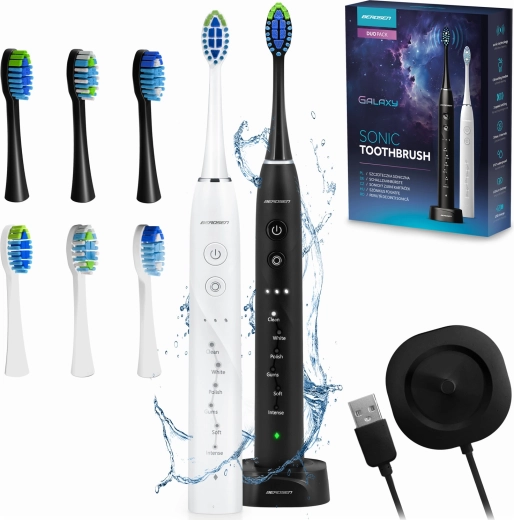 Periuță de dinți sonică electrică Berdsen Galaxy Duo – set 2 buc.