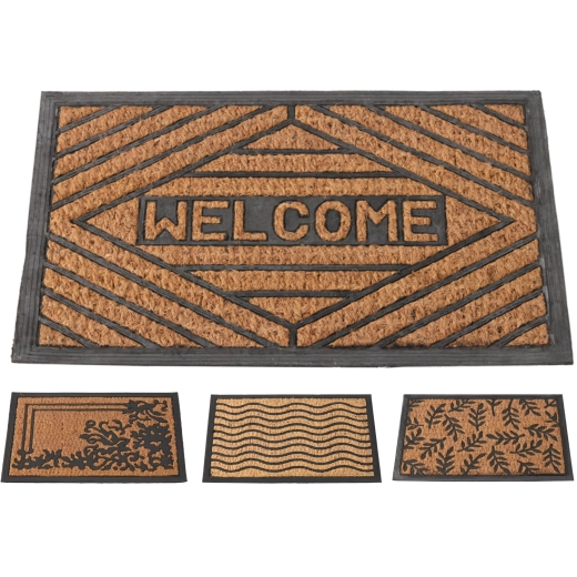 Preș din cocos cu suport din cauciuc 40 × 60 cm, negru