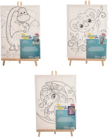 Set creativ de pictură cu șevalet, 16 piese (asortat, 3 variante)