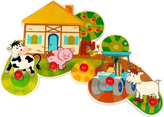 Hess cuier Viața la fermă din lemn, 5 cârlige