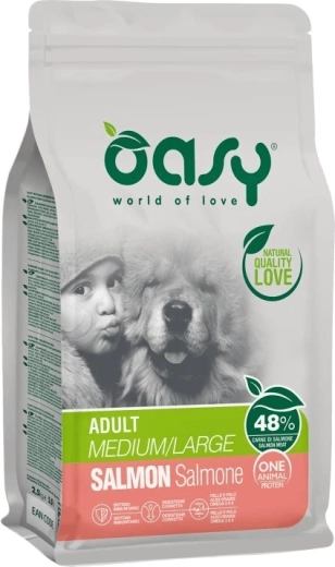 Oasy One Animal Protein Adult Medium/Large cu somon 12 kg