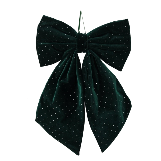 Fundă verde de Crăciun cu zirconii decorative 40 × 65 cm
