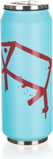 Cană termică în formă de doză 430 ml BE COOL PIG, inox, albastru