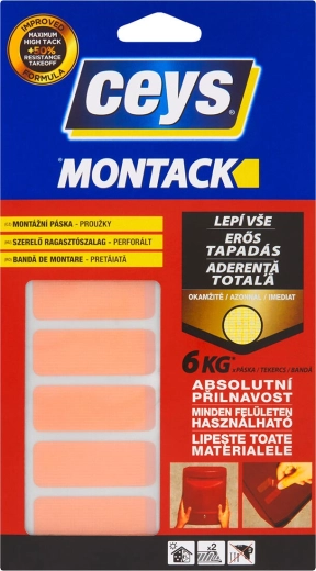 Benzi adezive de montaj MONTACK EXPRESS 48 × 18 mm, 10 buc