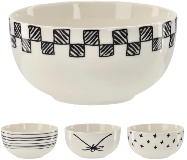Bol din porțelan Black & White 550 ml