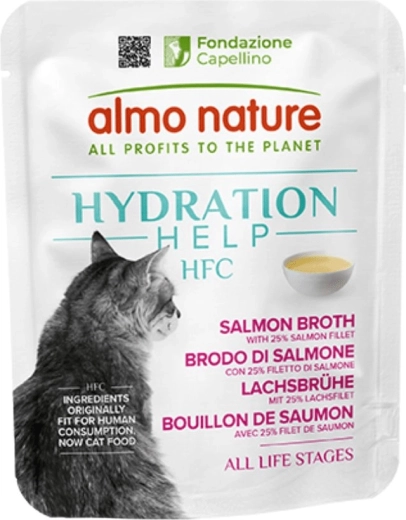 Almo Nature HFC Hydratation Help pentru pisici – supă de somon 50 g