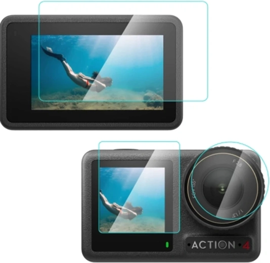 Sticlă de protecție securizată Puluz 3-în-1 pentru DJI Osmo Action 4