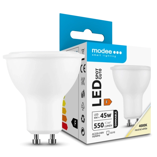 Modee Lighting bec LED spot GU10 6 W, 550 lm, alb neutru, dimabil
