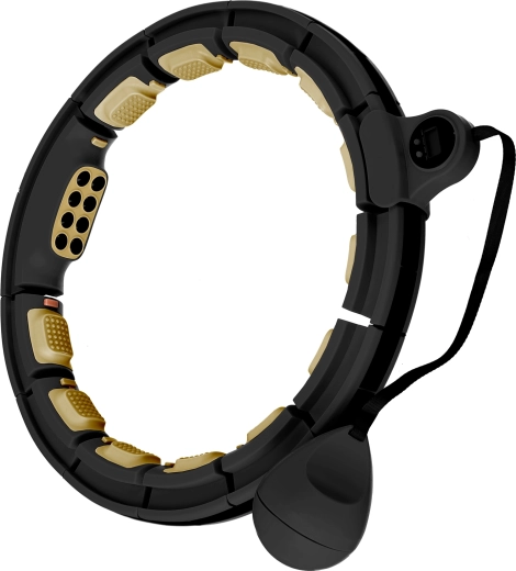 Hula hoop inteligent pentru masaj cu greutate, magneți și contor – negru