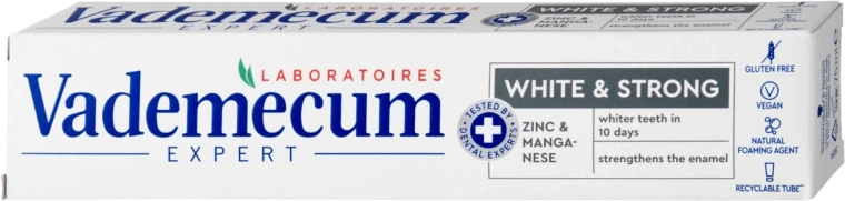 Vademecum Expert White & Strong pastă de dinți albitoare 75 ml