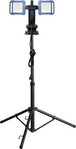 Proiector LED telescopic portabil dual Solight cu priză și USB, 2 × 30 W