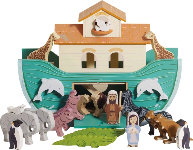 Le Toy Van arcă mare a lui Noe – set din lemn cu figurine