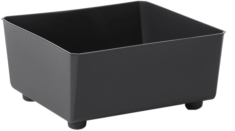 Ghiveci SAGA 285 × 285 mm negru din plastic reciclat