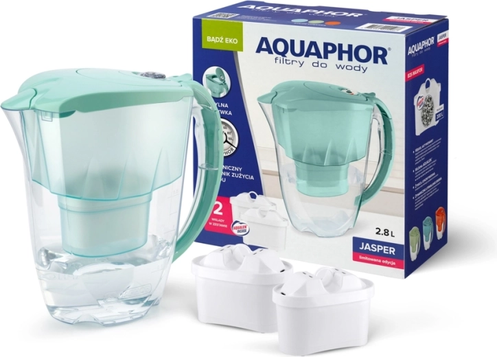 Cană filtrantă Jasper 2,8 l, culoare mentă, cu 2 filtre B100-25