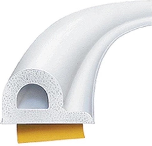 Garnitură pentru ferestre și uși tip P, 9 × 5,5 mm, albă, 100 m