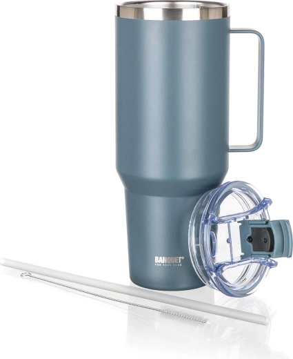 Băut confortabil cu capac și pai