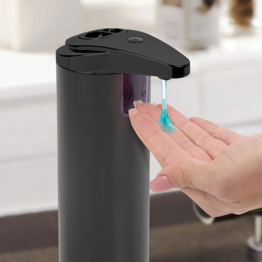 Dozator automat pentru săpun lichid 220 ml, negru mat