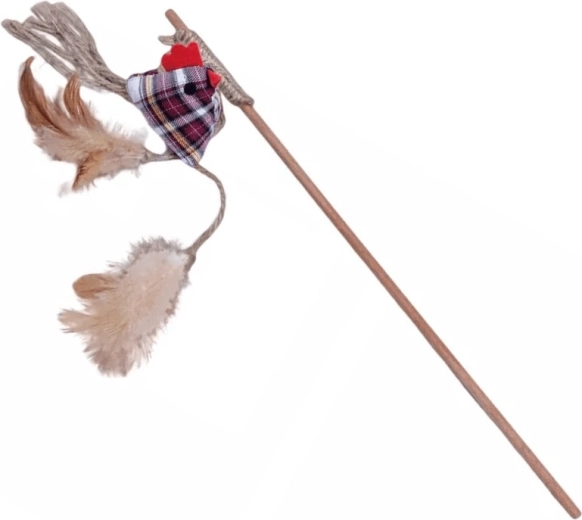 Quapas! undiță naturală pentru pisici cu găinușă