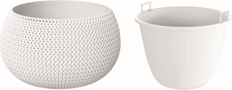 Ghiveci Splofy Bowl cu inserție 37 cm alb