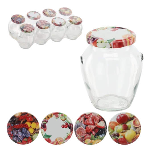 Borcan Amfora 314 ml cu capac cu filet fi 63 (8 buc.)