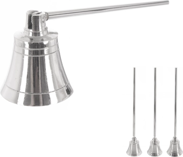 Stingător metalic argintiu pentru lumânări 24 cm