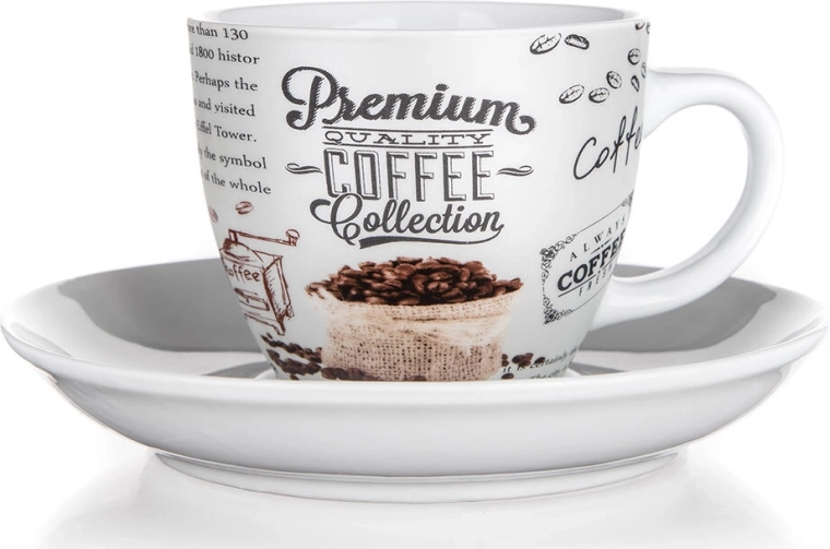 Ceașcă ceramică cu farfurioară 190 ml Premium Coffee