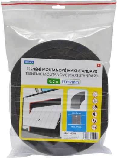 Etanșare pentru ferestre și uși din spumă MAXI 17 × 17 mm, antracit, 6,5 m – MAKO