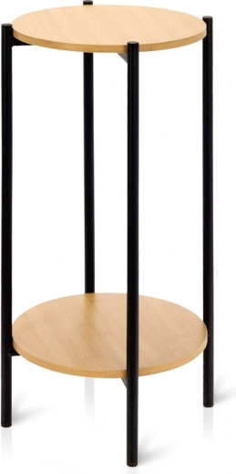 Măsuță rotundă metalică de depozitare cu două blaturi 31 × 31 × 61 cm - 1 bucată