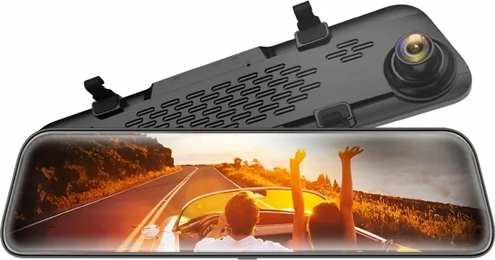Cameră de bord pentru oglinda retrovizoare WOLFBOX G840S 4K cu GPS și card de 32 GB