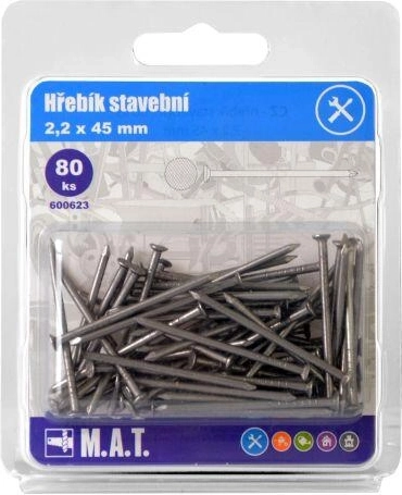 Cuie pentru construcții 45 × 2,2 mm, 80 buc.