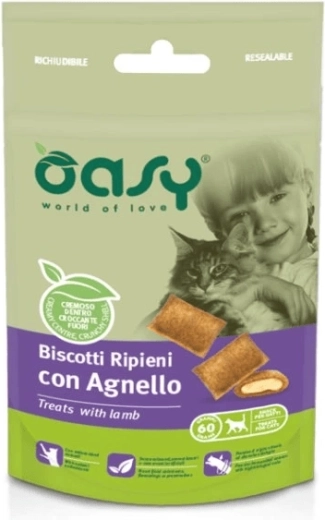 Oasy recompense pentru pisici cu miel 60 g