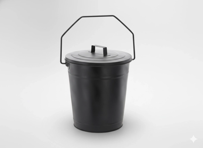 Găleată metalică pentru cenușă cu capac 21/27 cm, înălțime 36 cm