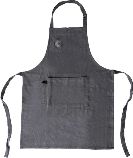 Șorț de bucătărie din bumbac cu legare ajustabilă și buzunar