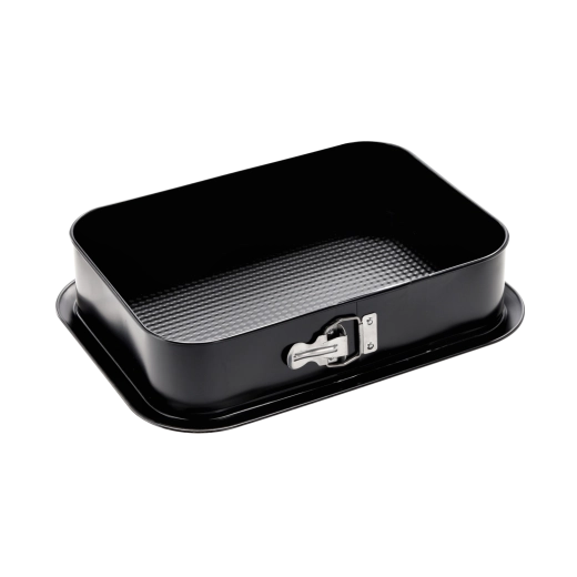 Formă de tort dreptunghiulară cu margine detașabilă 34 × 24 cm, neagră