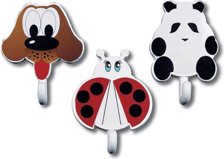 Cârlige autoadezive pentru copii – mix de motive animale, 2 buc