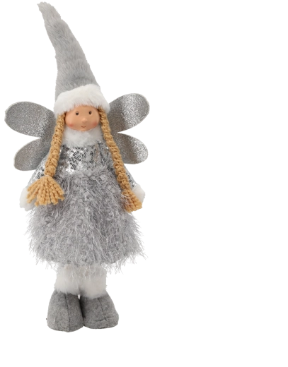 Înger de Crăciun 45 cm gri