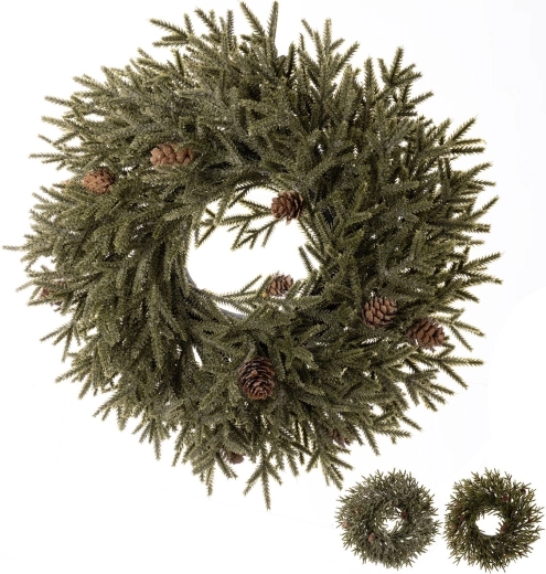 Coroniță de Crăciun din plastic UH verde 40 cm (3 variante)