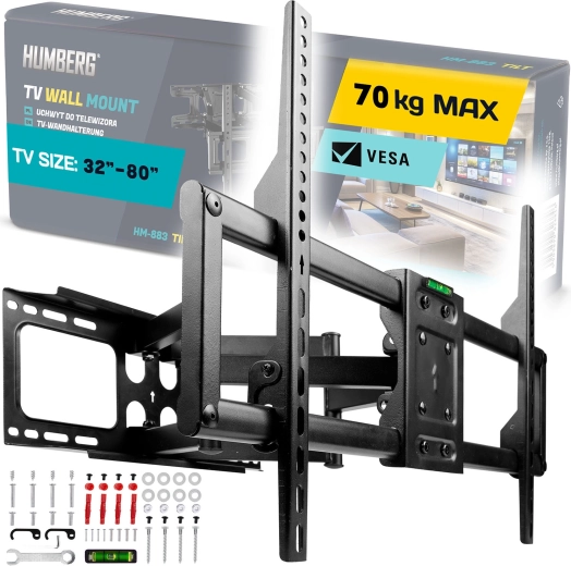 Suport de perete pentru TV 32–80" Humberg, capacitate 70 kg