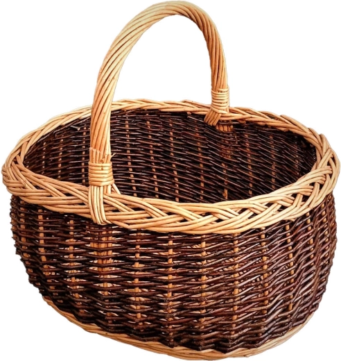 Coș mare din nuiele pentru mașină, lăcuit, 45 × 35 × 40 cm