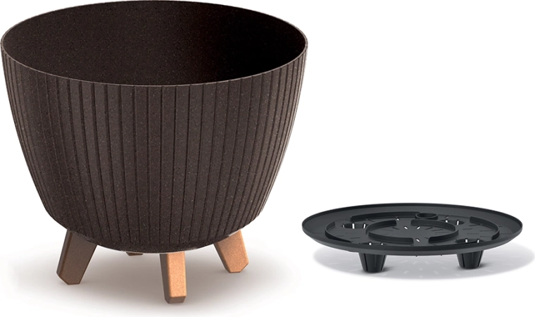 Ghiveci Lamia Eco Wood 28,8 cm – cafea