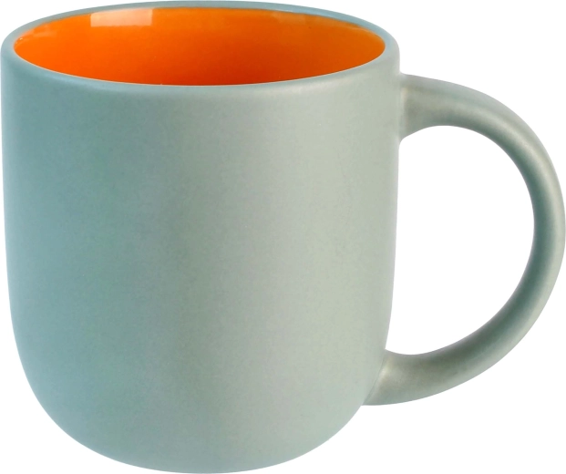 Cană ceramică 435 ml verde‑portocaliu