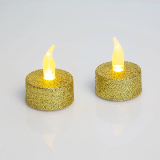 Lumânare LED tip pastilă argintie cu baterii - 1 bucată