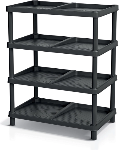 Raft pentru pantofi TASSY RACK negru reciclat