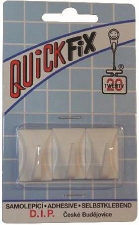 Cârlige autoadezive din plastic, dreptunghiulare, albe (3 buc.)