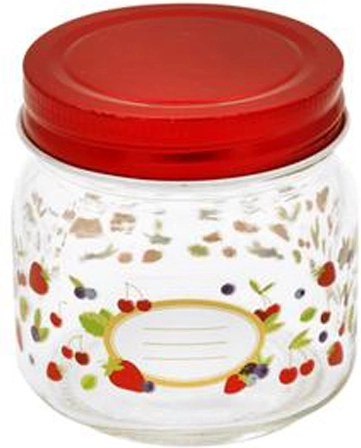 Borcan pentru conserve Toro 250 ml cu capac, cu motiv de fructe