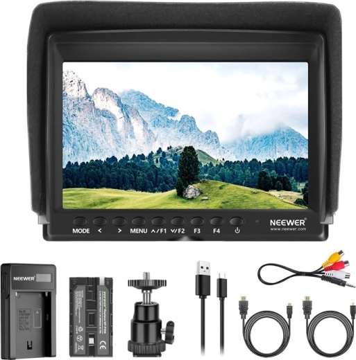 Neewer F100 monitor portabil cu încărcător USB și baterie NP-F550