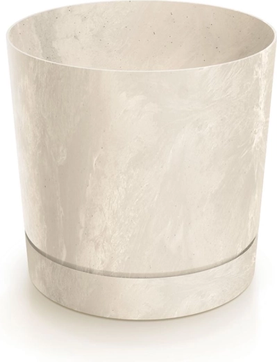 Ghiveci Tubo P efect beton 39 cm crem