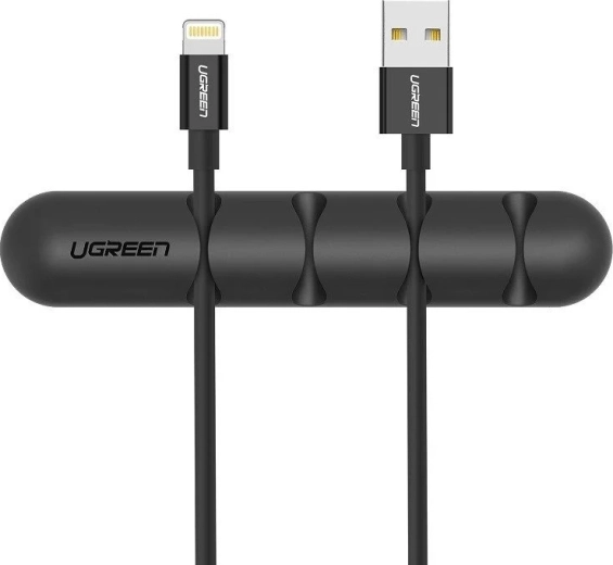Organizator autoadeziv Ugreen pentru 4 cabluri, negru - 2 buc.