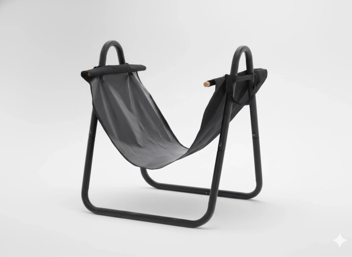 Suport metalic pentru lemne de foc cu geantă portabilă 40 × 45 × 50 cm